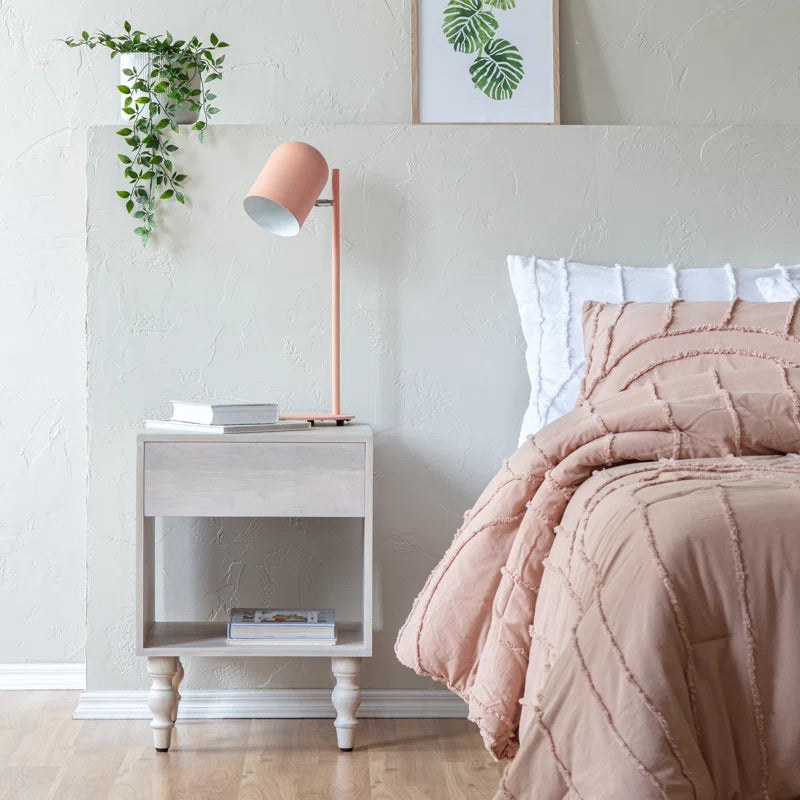 Dura Mango Wood Bedside Table WHITEWASH