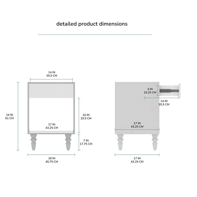 Dura Mango Wood Bedside Table WHITEWASH