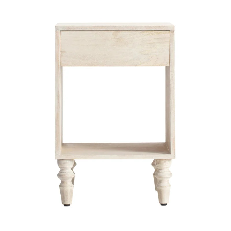 Dura Mango Wood Bedside Table WHITEWASH