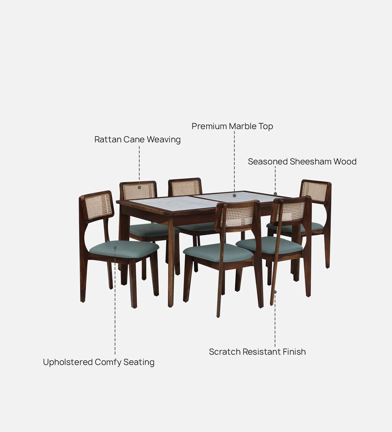 Pine 6 Seater Dining Set With Bench