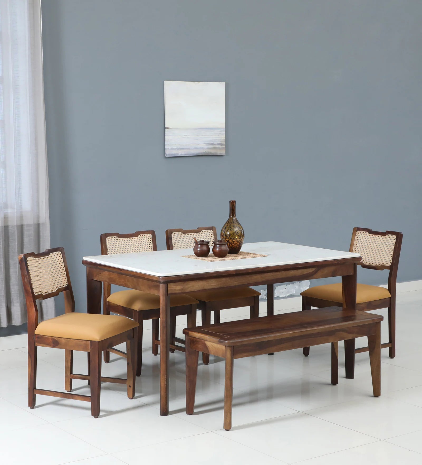 Vibe 6 Seater Dining Set with Bench