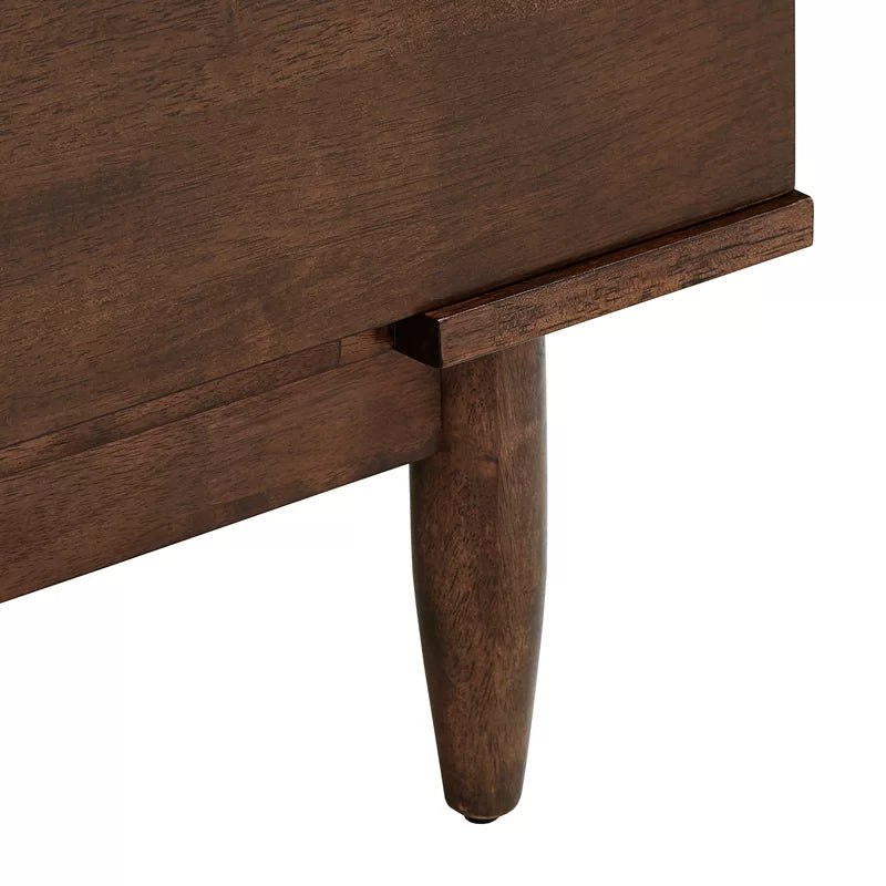 Petterson Solid Wood Nightstand Bedside Table with 2 Drawers - Brown