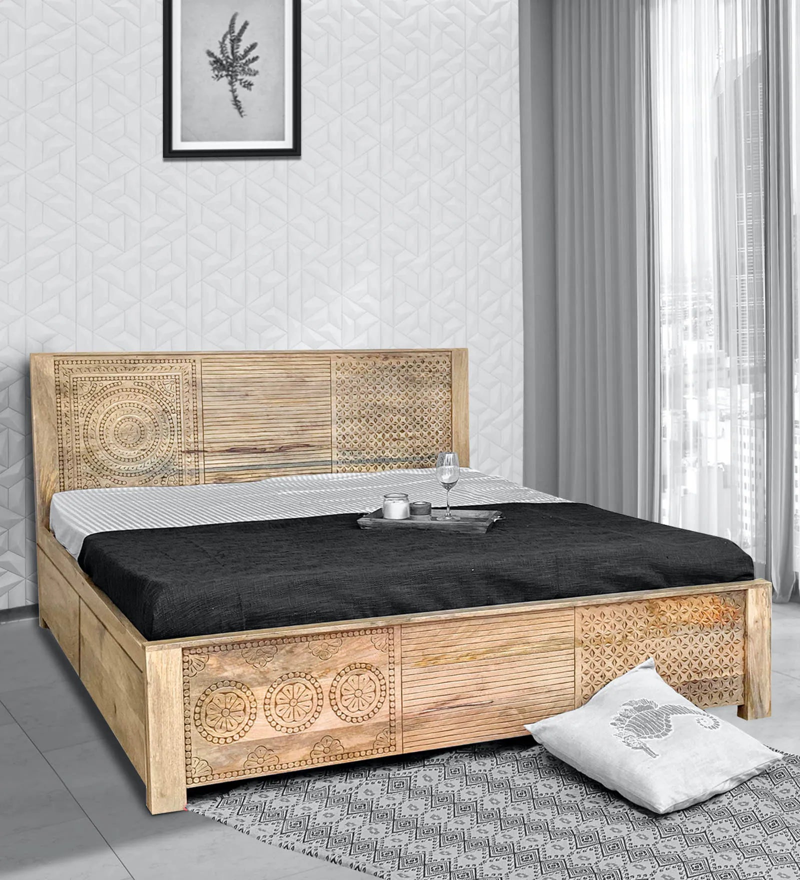 Loom Queen Size Bed With Drawer Storage