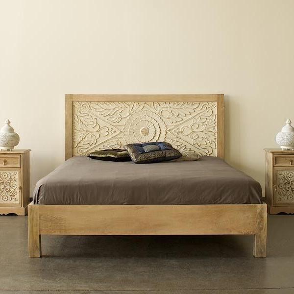 Novel Carved Wooden King Bed