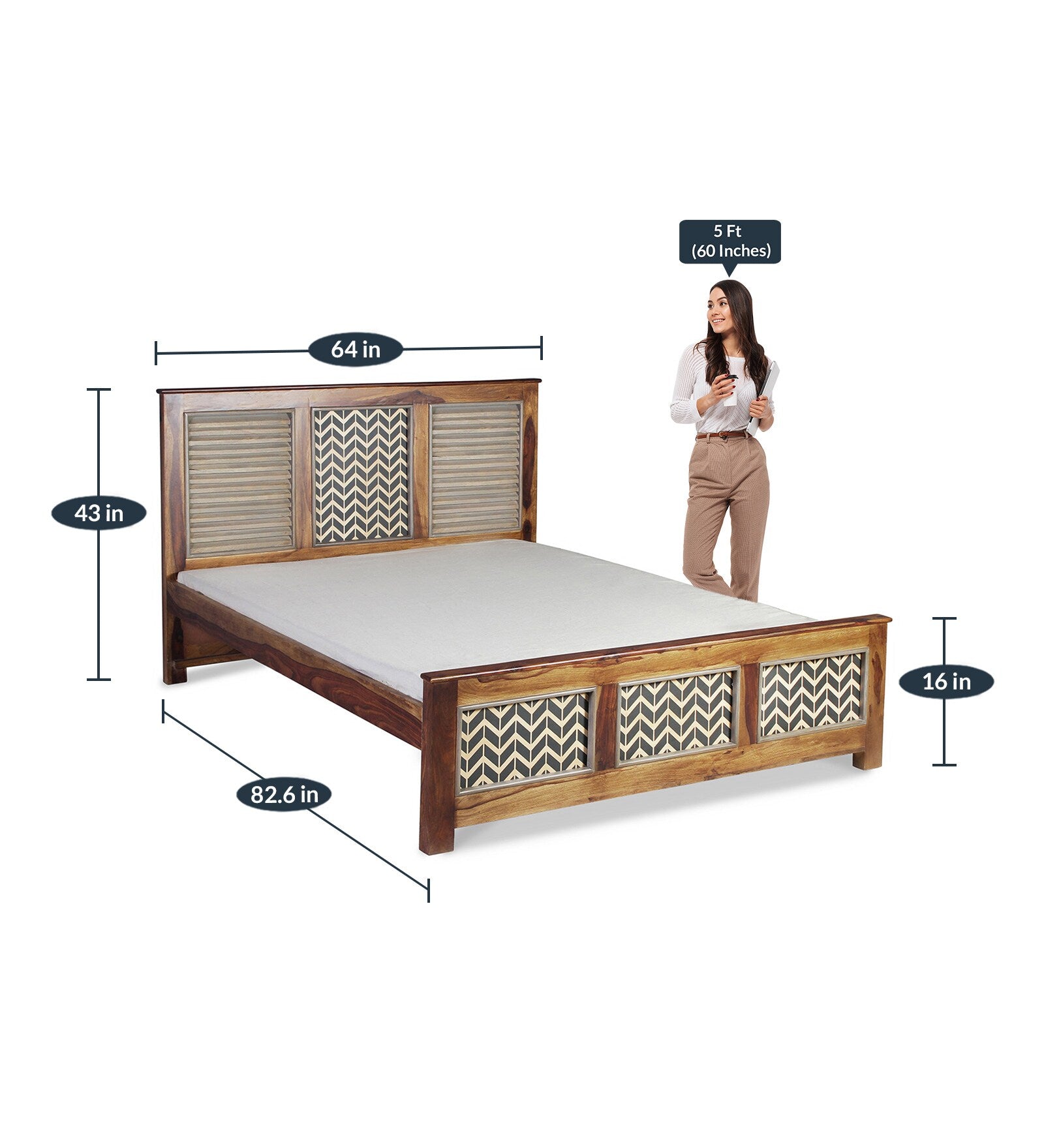 Crest Queen Size Bed