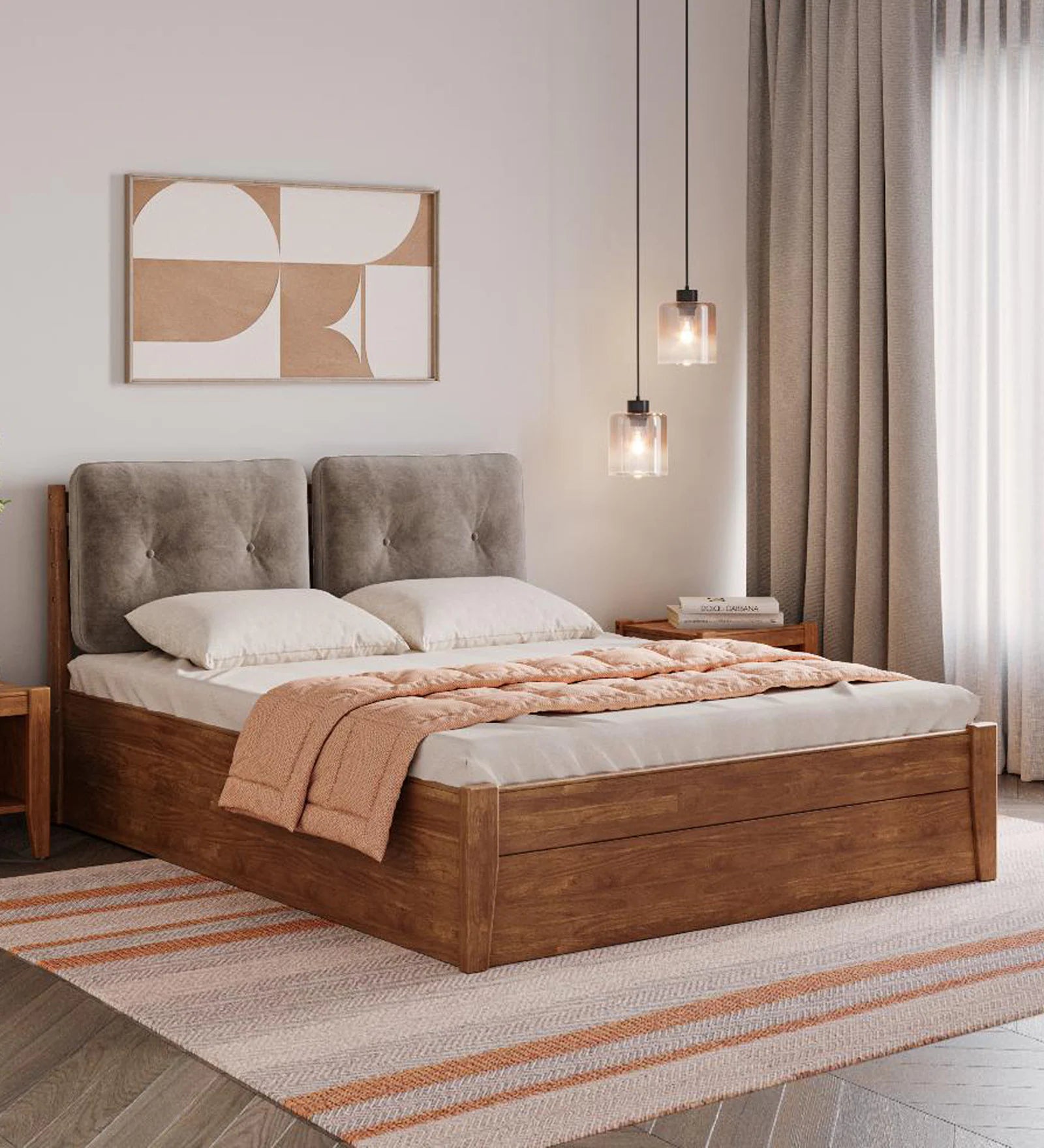 Axis Queen Size Bed With Box Storage