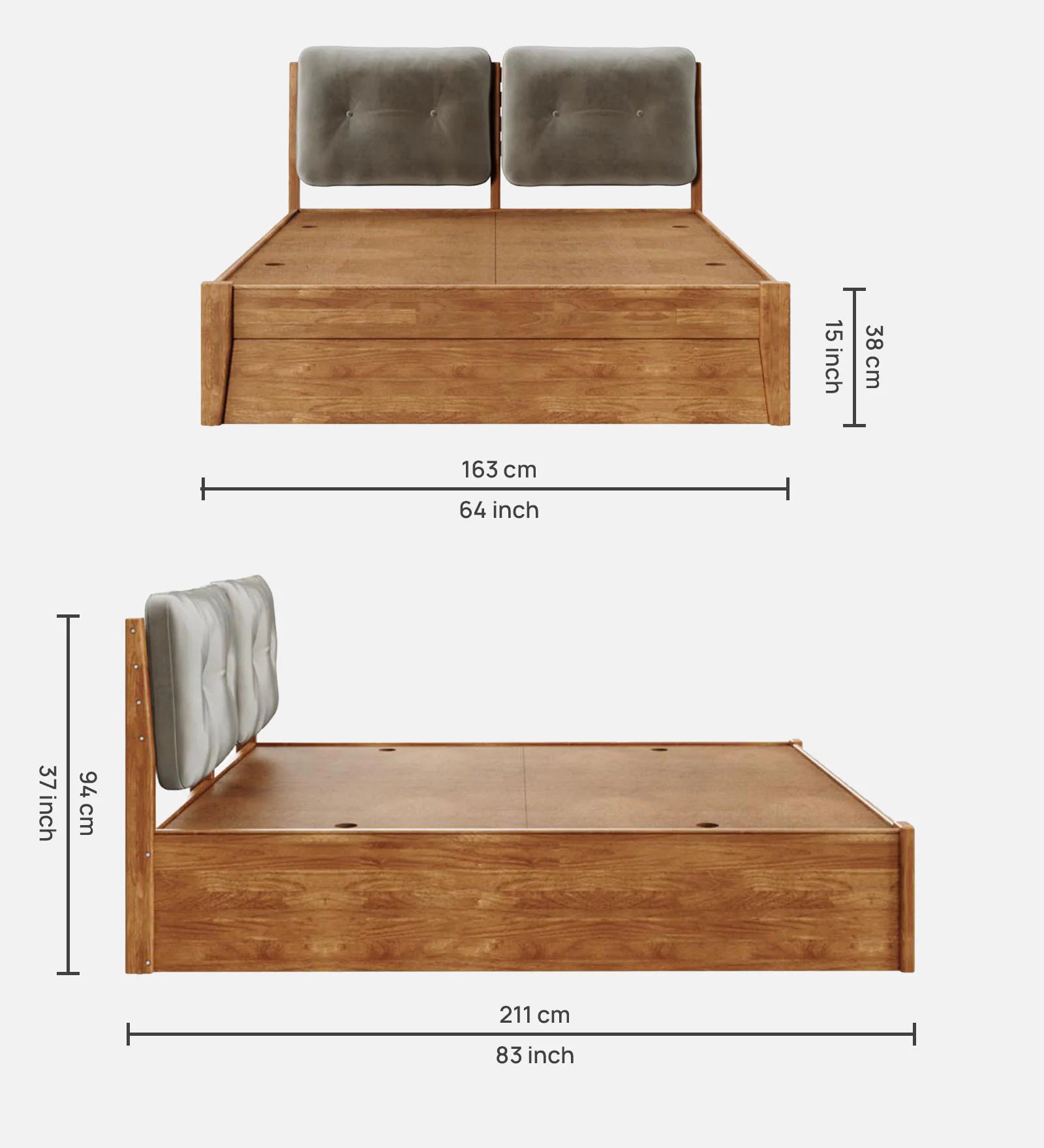 Axis Queen Size Bed With Box Storage